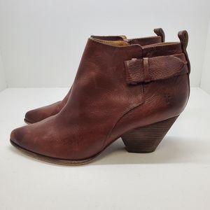 Frye Reina Belt Booties Brown 11M